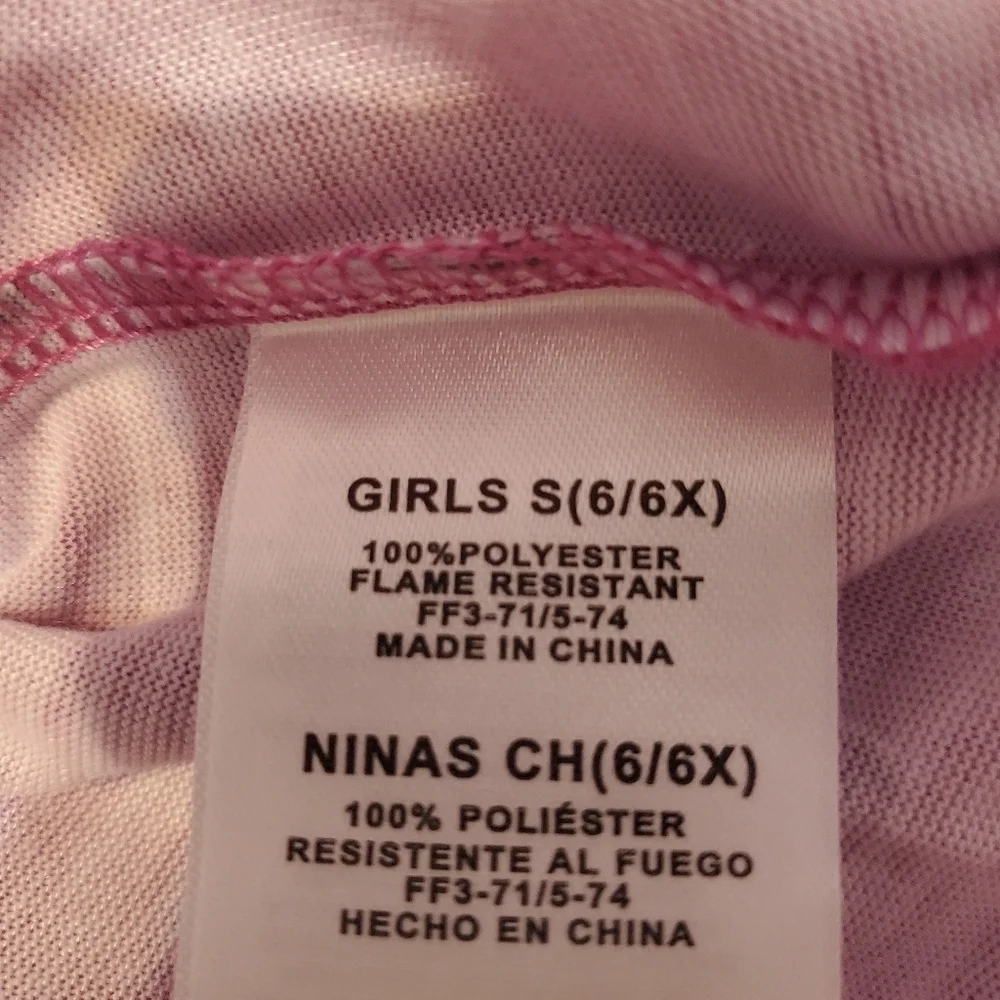 NWT Disney Kids Girl's Long Sleeved Stitch Nightgown Pajamas S 6/6X